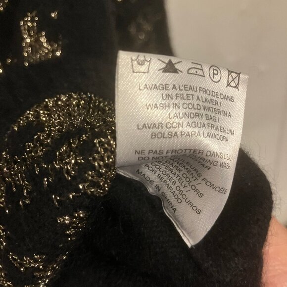 SANDRO Black and Gold sweater in Angora blend Eur size 3 / US size 8 - Picture 6 of 7